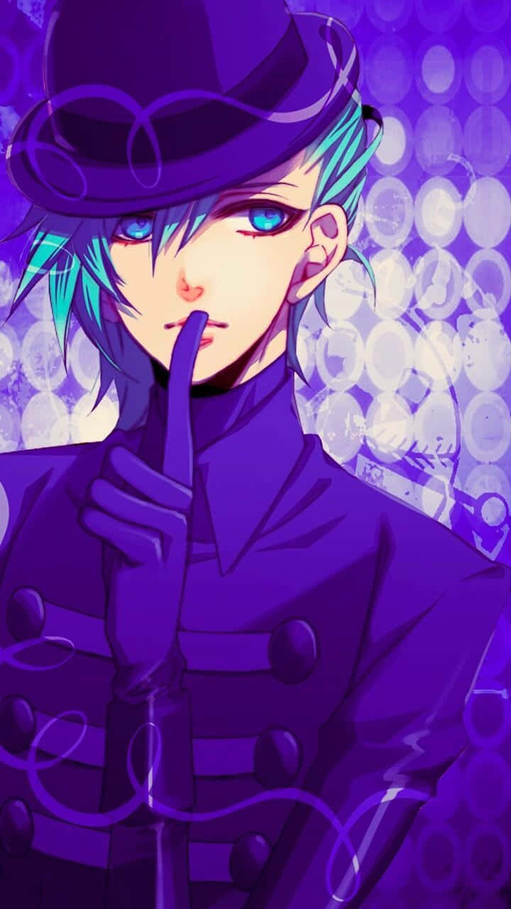 teal hair, blue eyes, purple hat, HD Phone Wallpaper