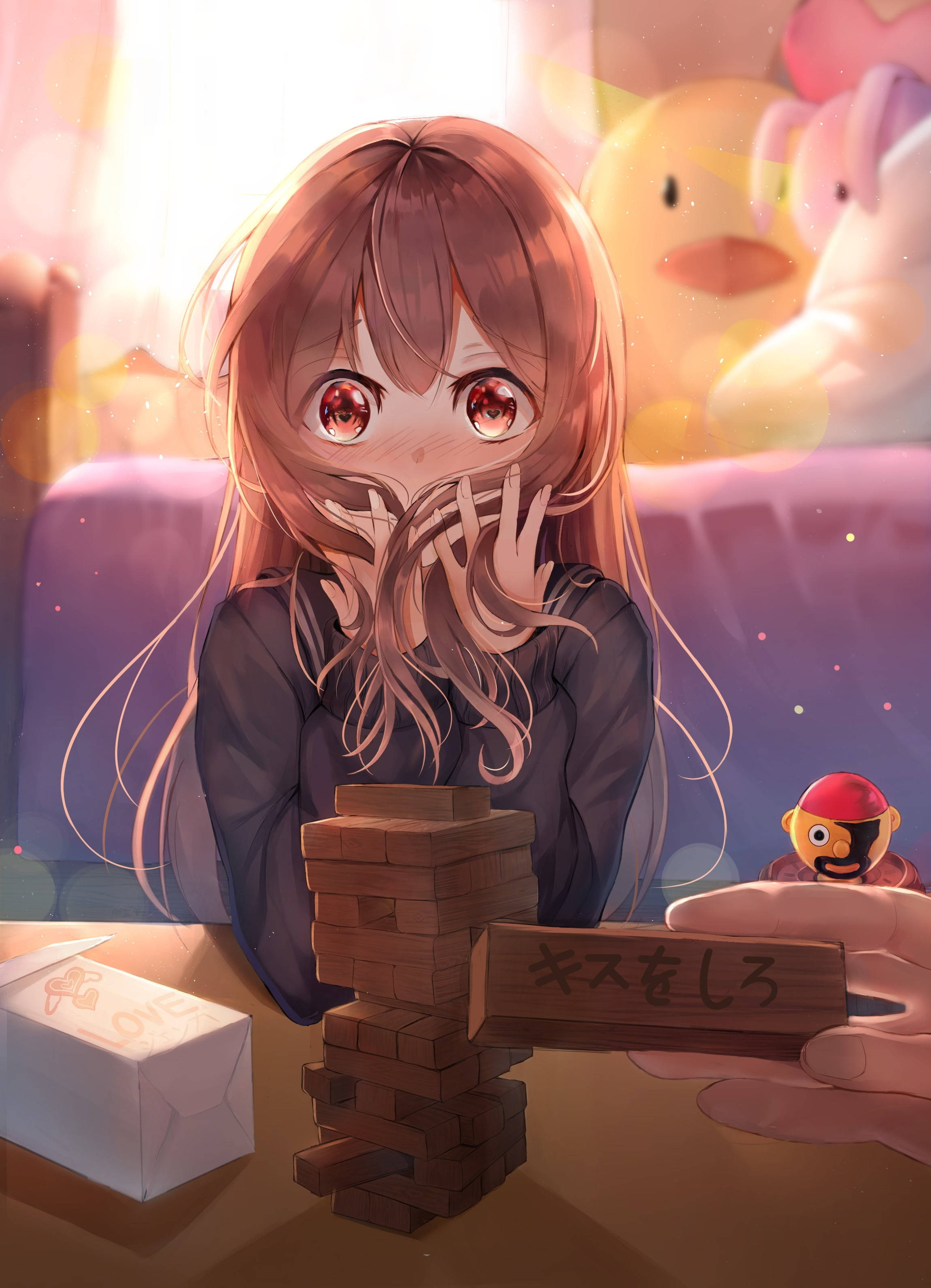 Cute Anime Characters, puppy eyes, red eyes, 2K Phone Wallpaper