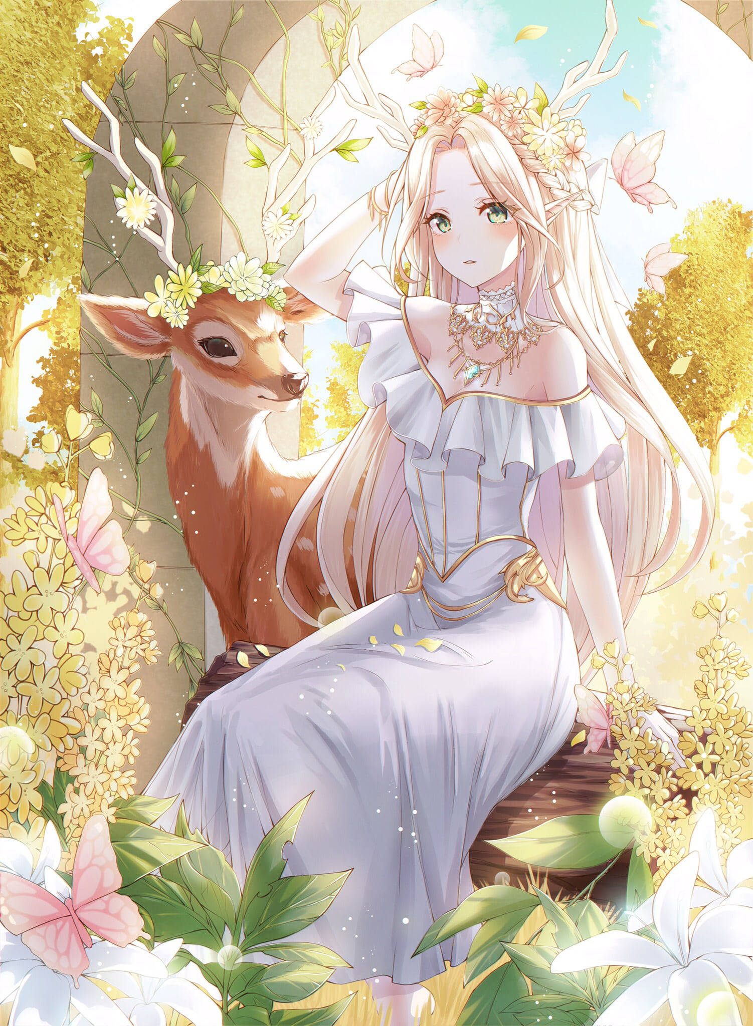 cute anime characters, fairy outfit, anime girl, Full HD Phone Wallpaper