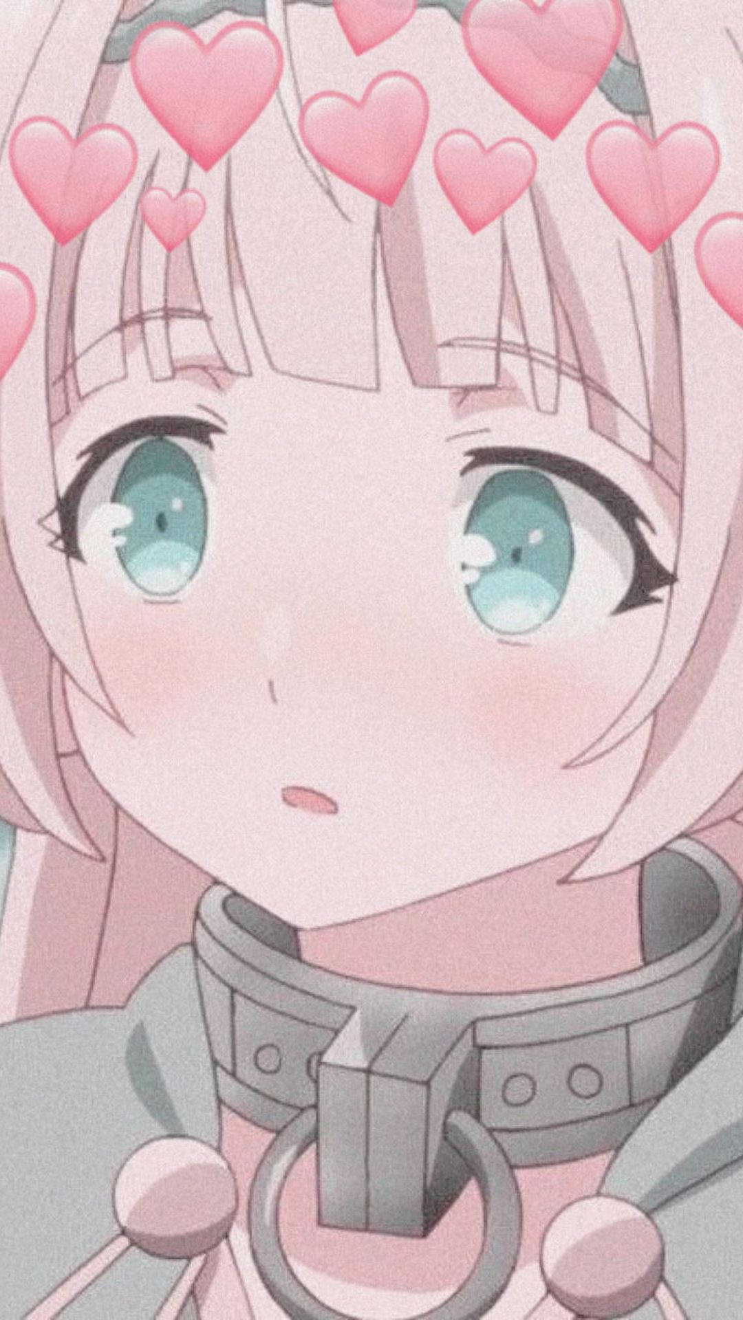 cute anime pfp, pink-haired anime girl, blue eyes, Full HD Phone Wallpaper