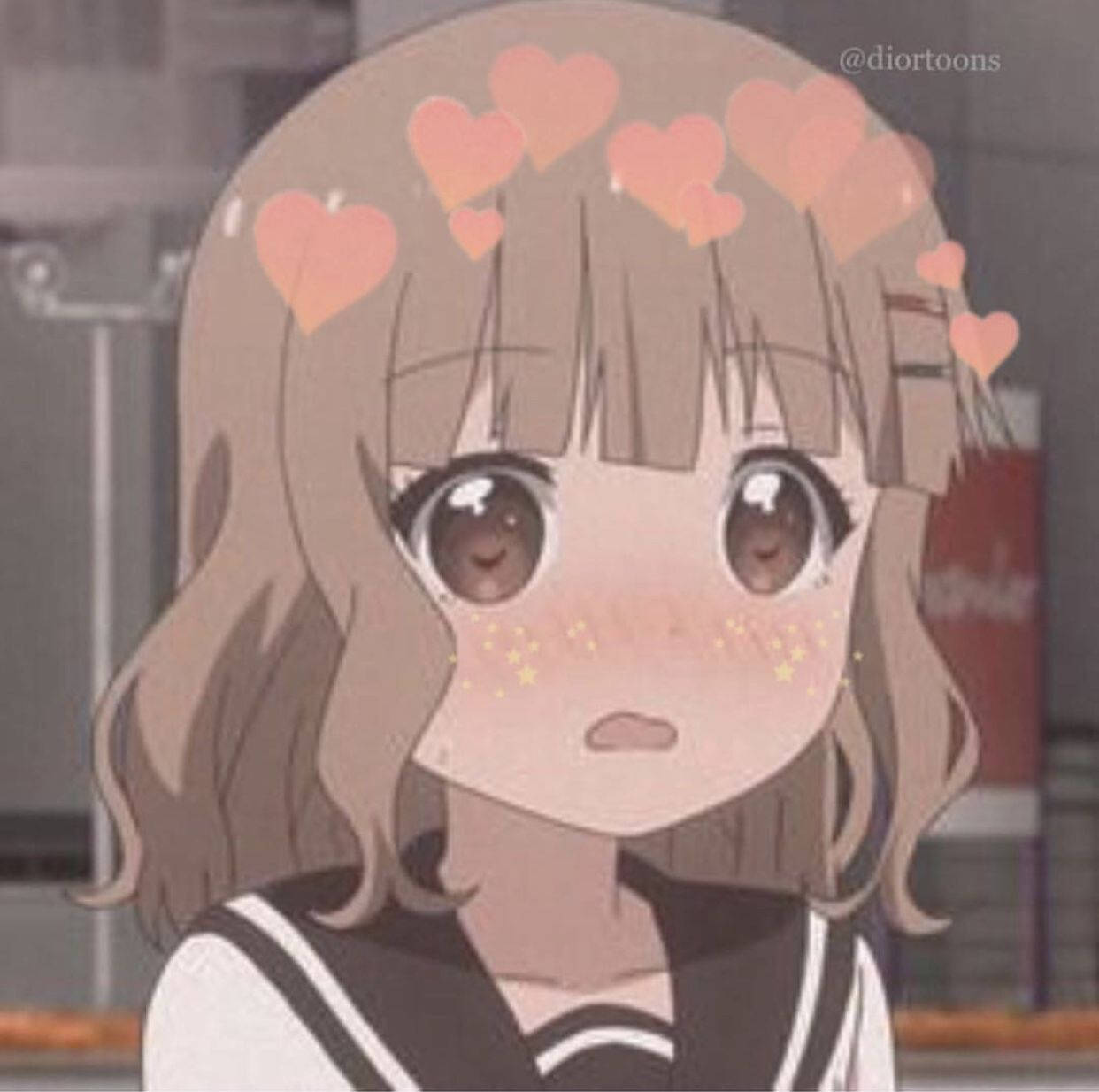 Blushing Girl PFP For Discord, anime girl, brown hair, SD Desktop Wallpaper