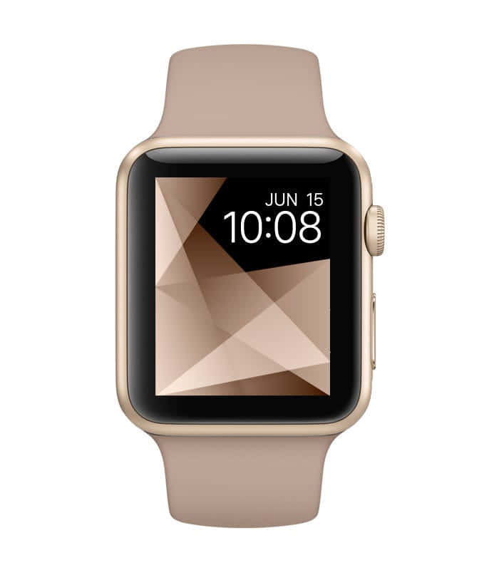Apple Watch, beige band, geometric wallpaper, SD Phone Wallpaper