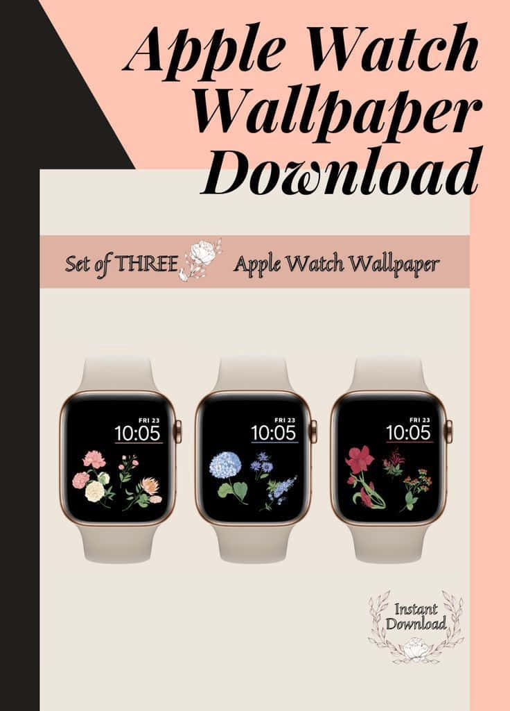 Apple Watch, floral wallpapers, soft pink, SD Phone Wallpaper