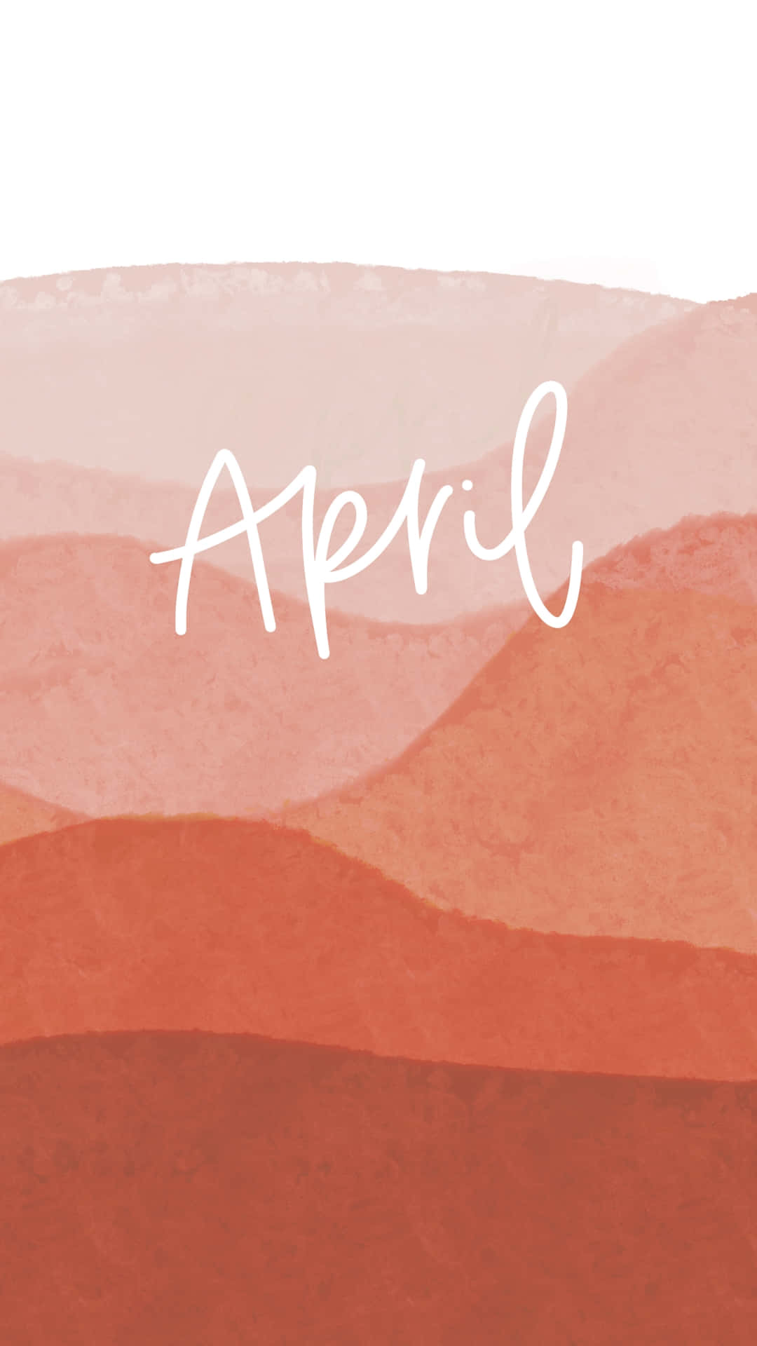 abstract april watercolor landscape, coral peach, terracotta, Full HD Phone Wallpaper