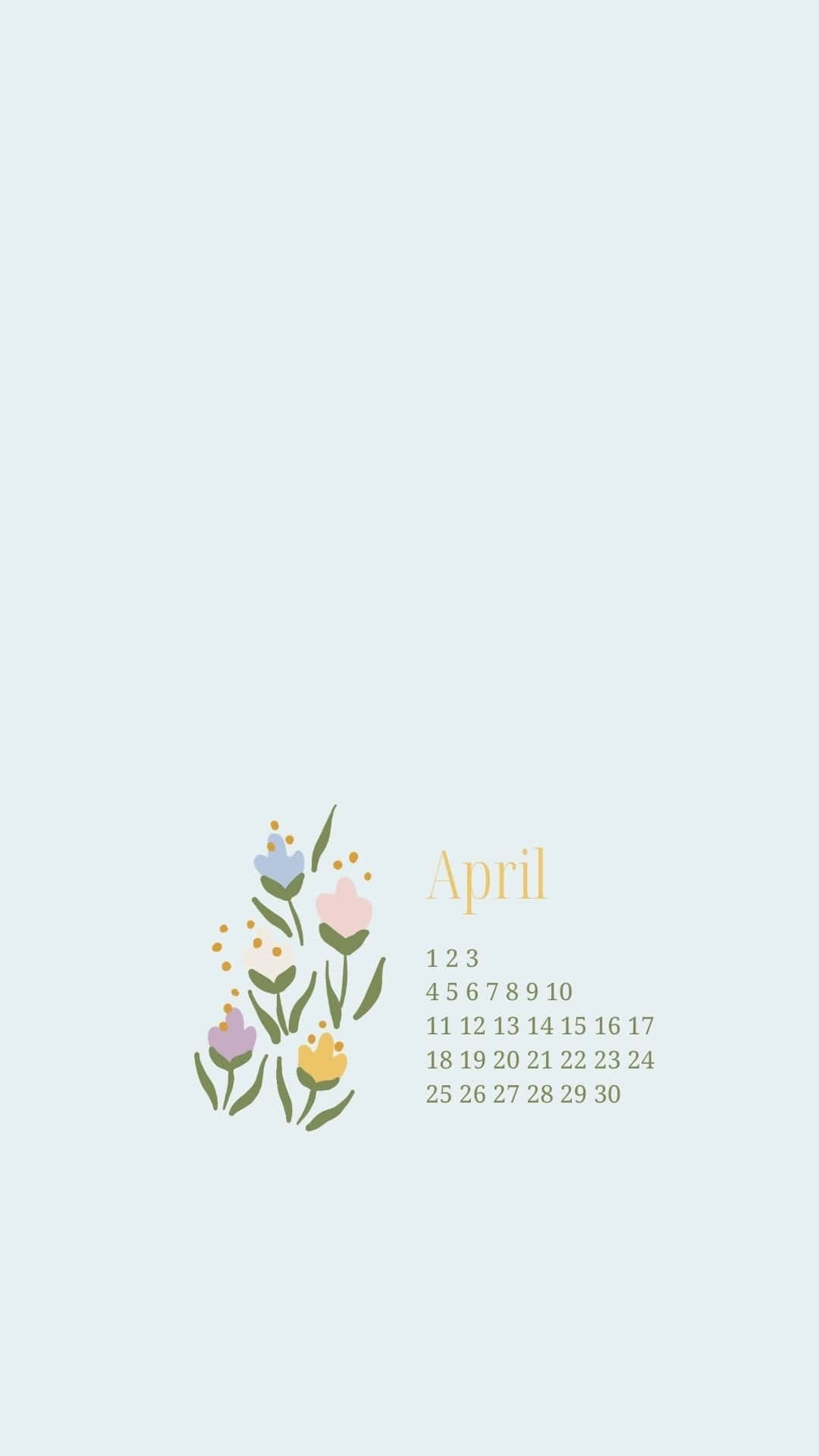 April, floral illustration, pastel, Full HD Phone Wallpaper
