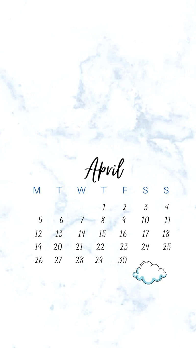 April, blue marble background, cloud icon, HD Phone Wallpaper