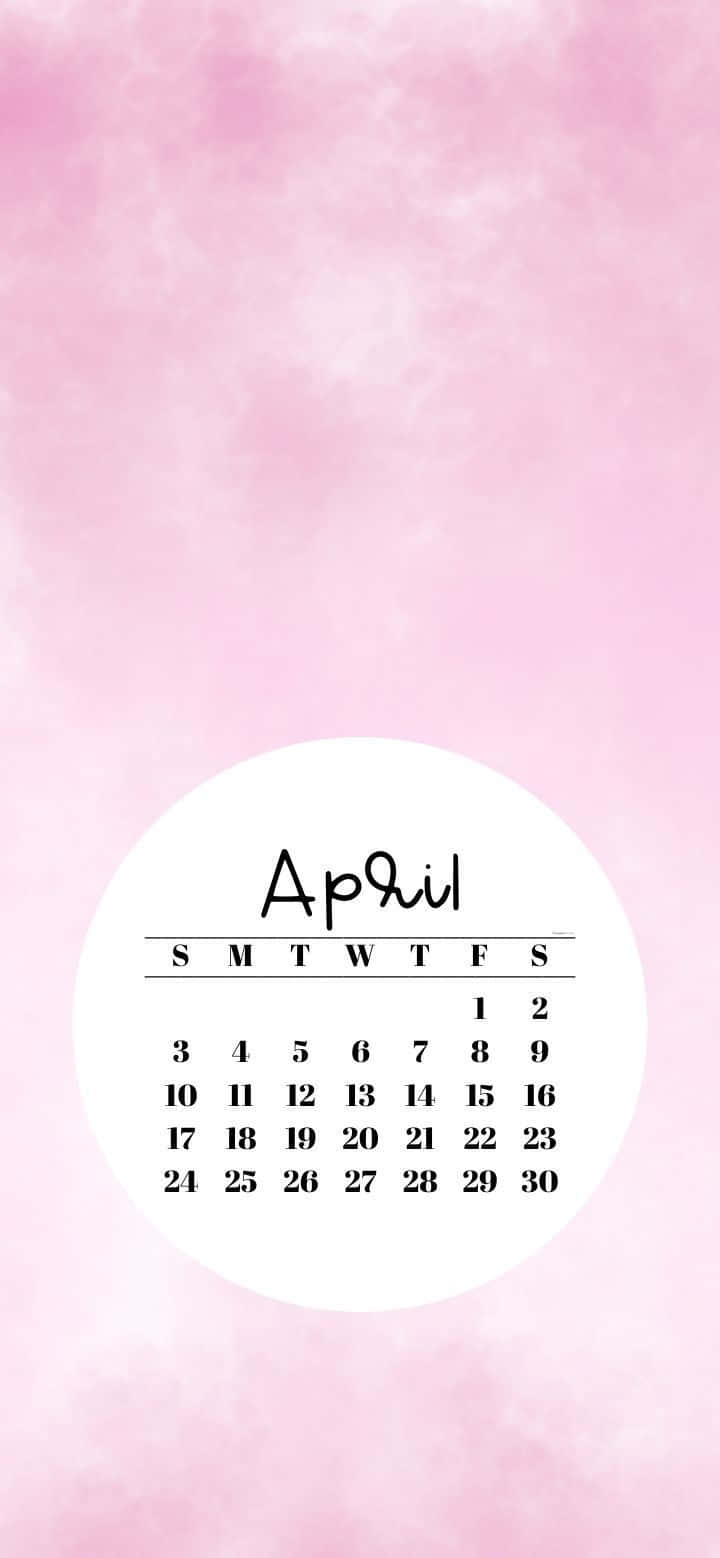 April, white circle, soft pink watercolor background, HD Phone Wallpaper