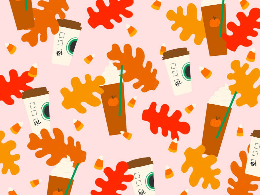 autumn leaves, pumpkin spice lattes, candy corn, SD Desktop Wallpaper