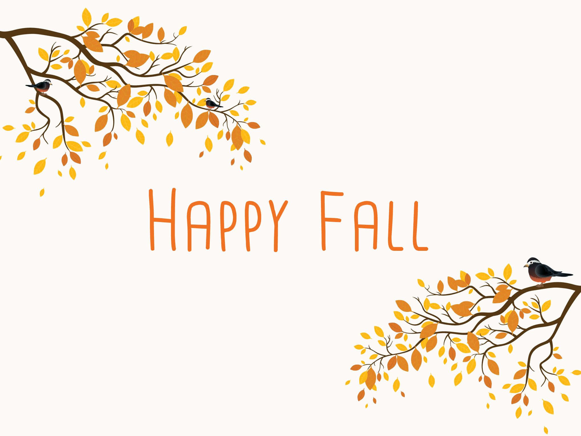 Cute Autumn Desktop, Happy Fall, orange leaves, Full HD Desktop Wallpaper