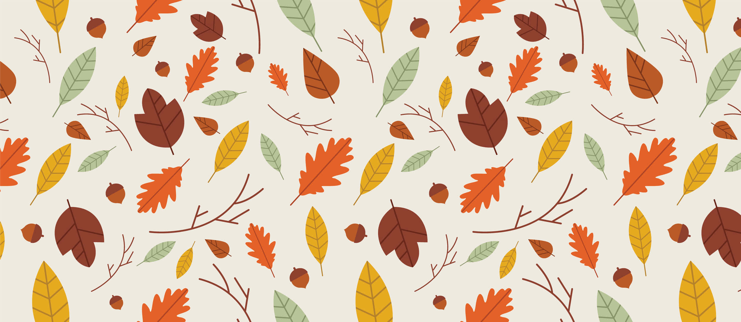 autumn leaves, acorns, warm orange brown, Full HD Desktop Wallpaper