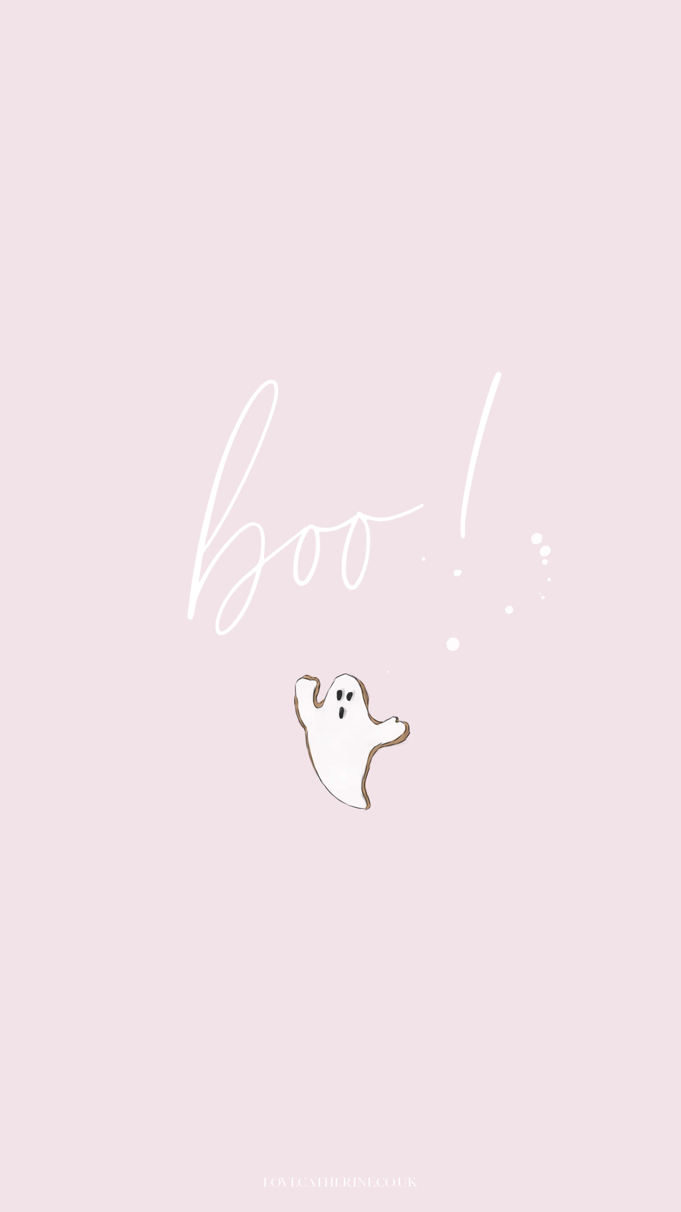 cute autumn iphone, white ghost, surprised face, 4K Phone Wallpaper