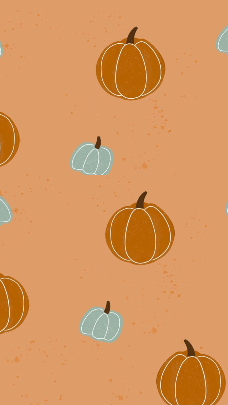 cute autumn iphone, orange, teal, HD Phone Wallpaper