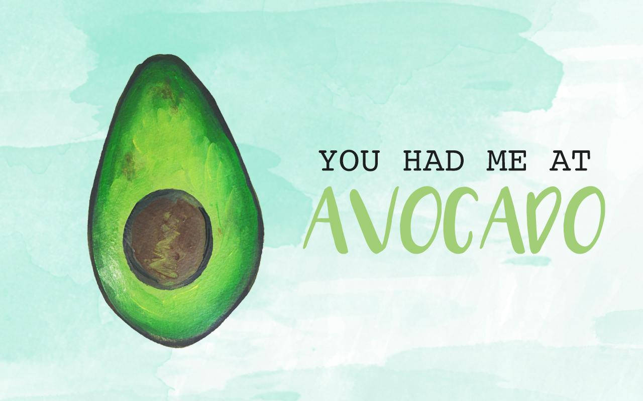 Cute Avocado, halved avocado, watercolor illustration, HD Desktop Wallpaper