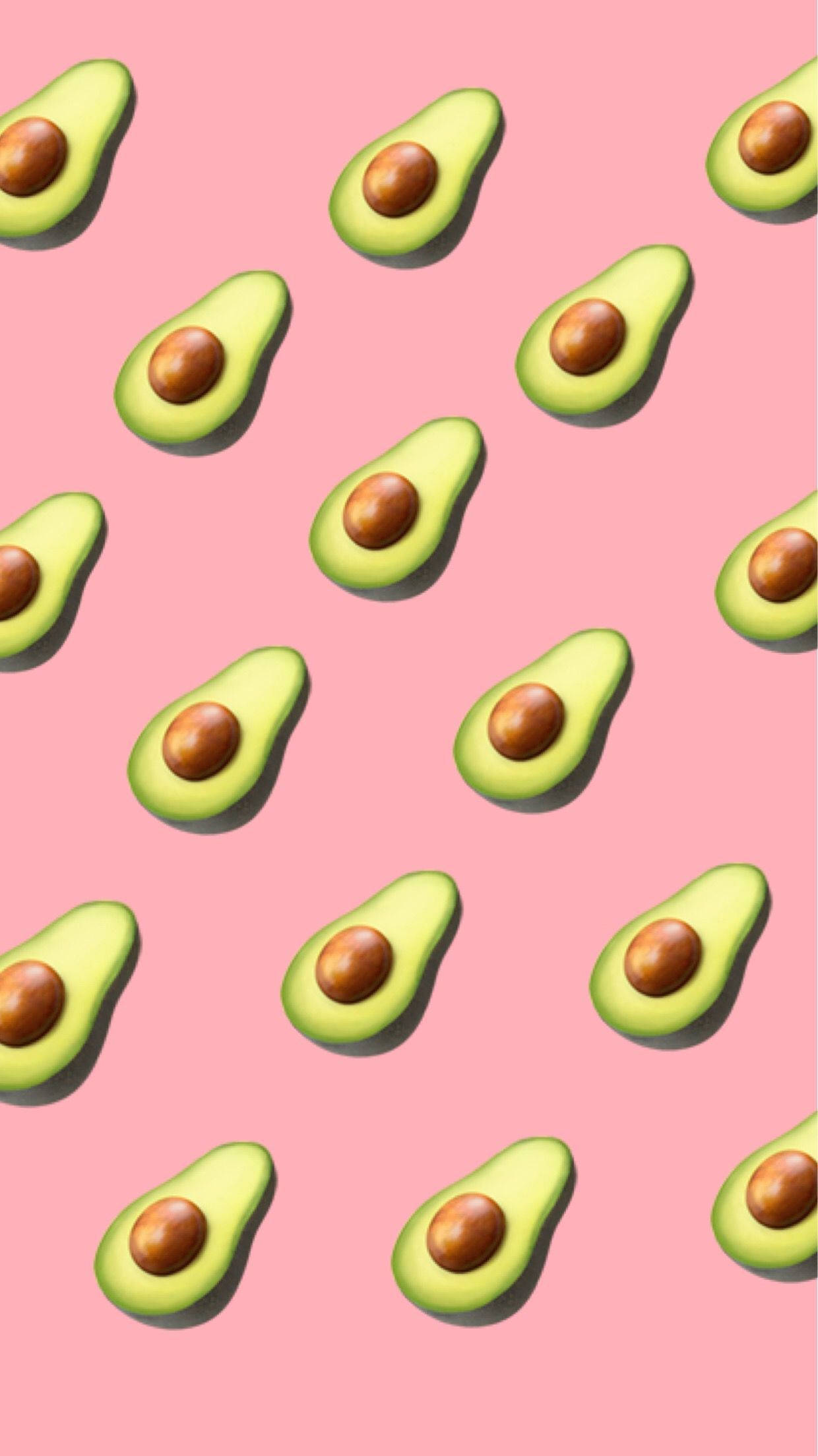Cute Avocado, sliced avocados, soft pink background, Full HD Phone Wallpaper