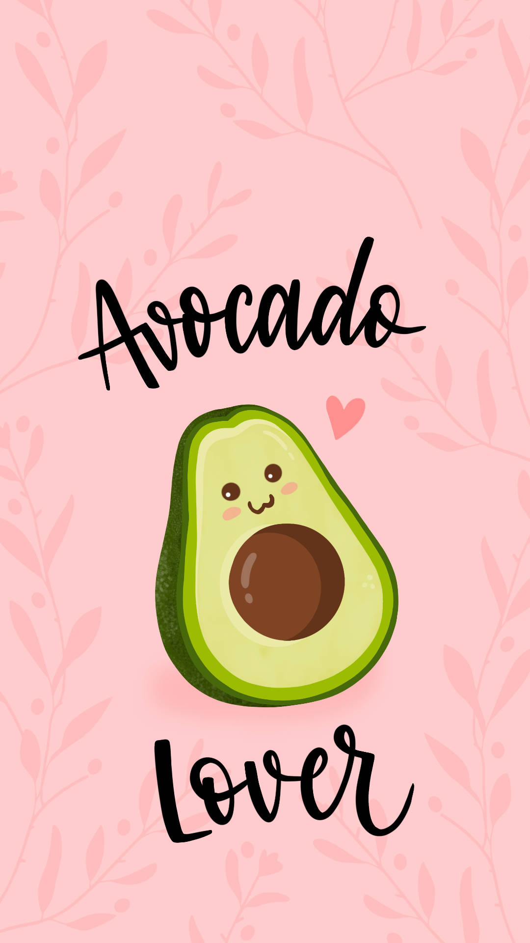 cute avocado, smiling face, soft pink background, Full HD Phone Wallpaper
