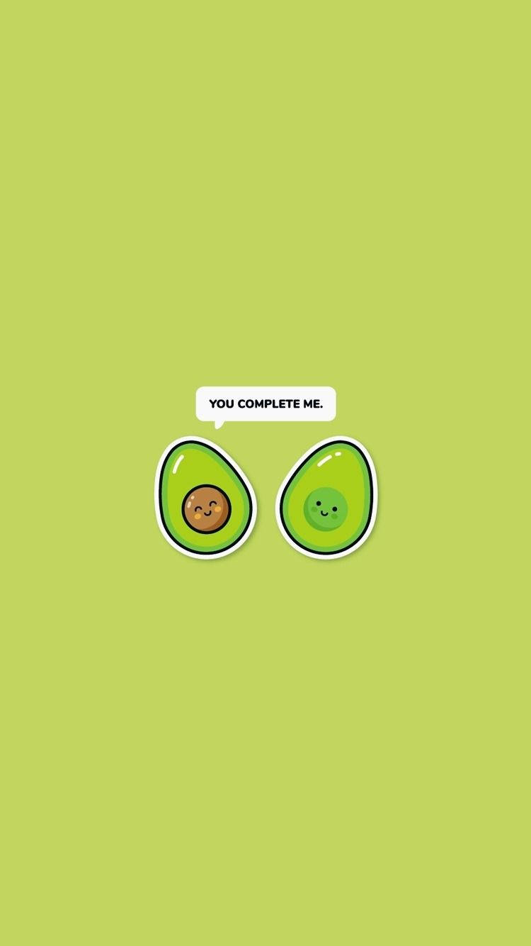 cute avocado, two adorable avocados, smiling faces, HD Phone Wallpaper