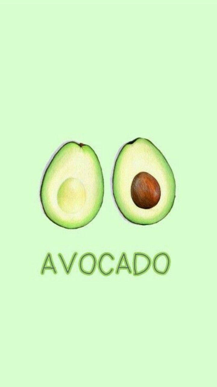Cute Avocado Two Slices, avocado halves, pit, HD Phone Wallpaper
