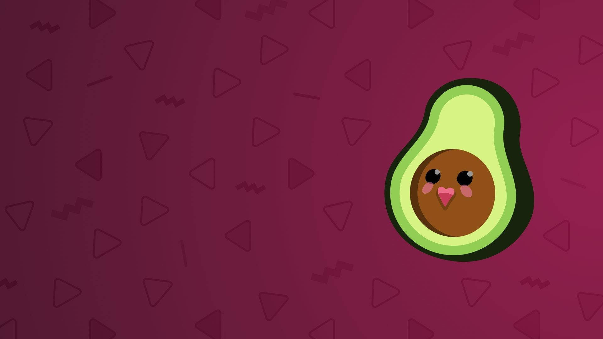 cute avocado, smiling seed, magenta background, Full HD Desktop Wallpaper