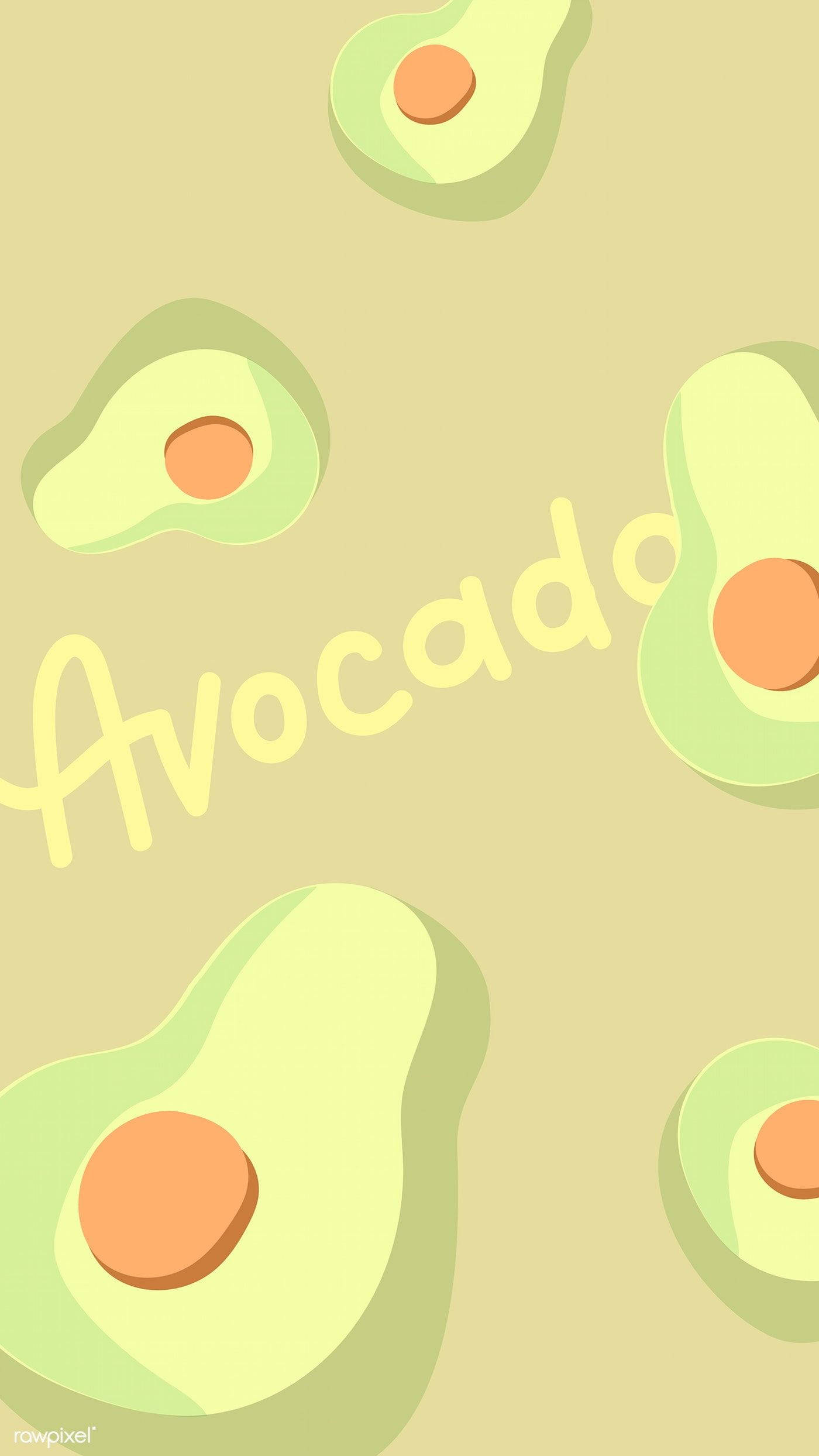 Cute Avocado Text, sliced avocados, soft pastel tones, Full HD Phone Wallpaper