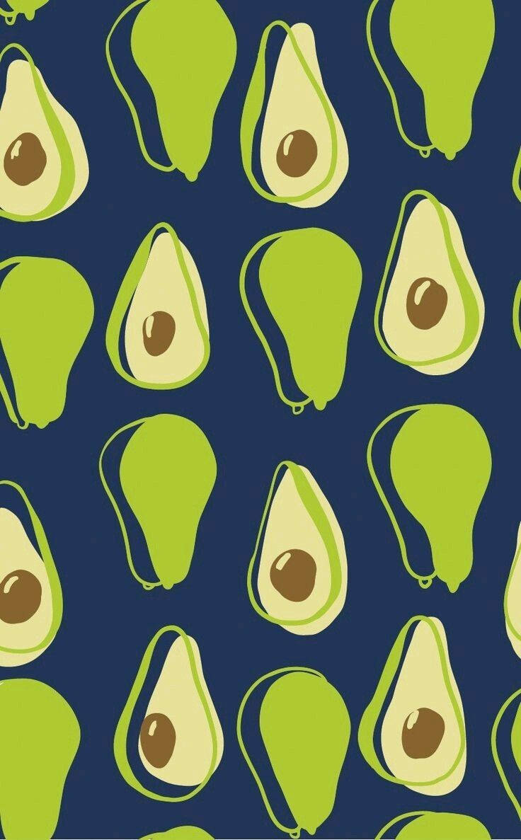 cute avocado, dark blue background, lime green, SD Phone Wallpaper