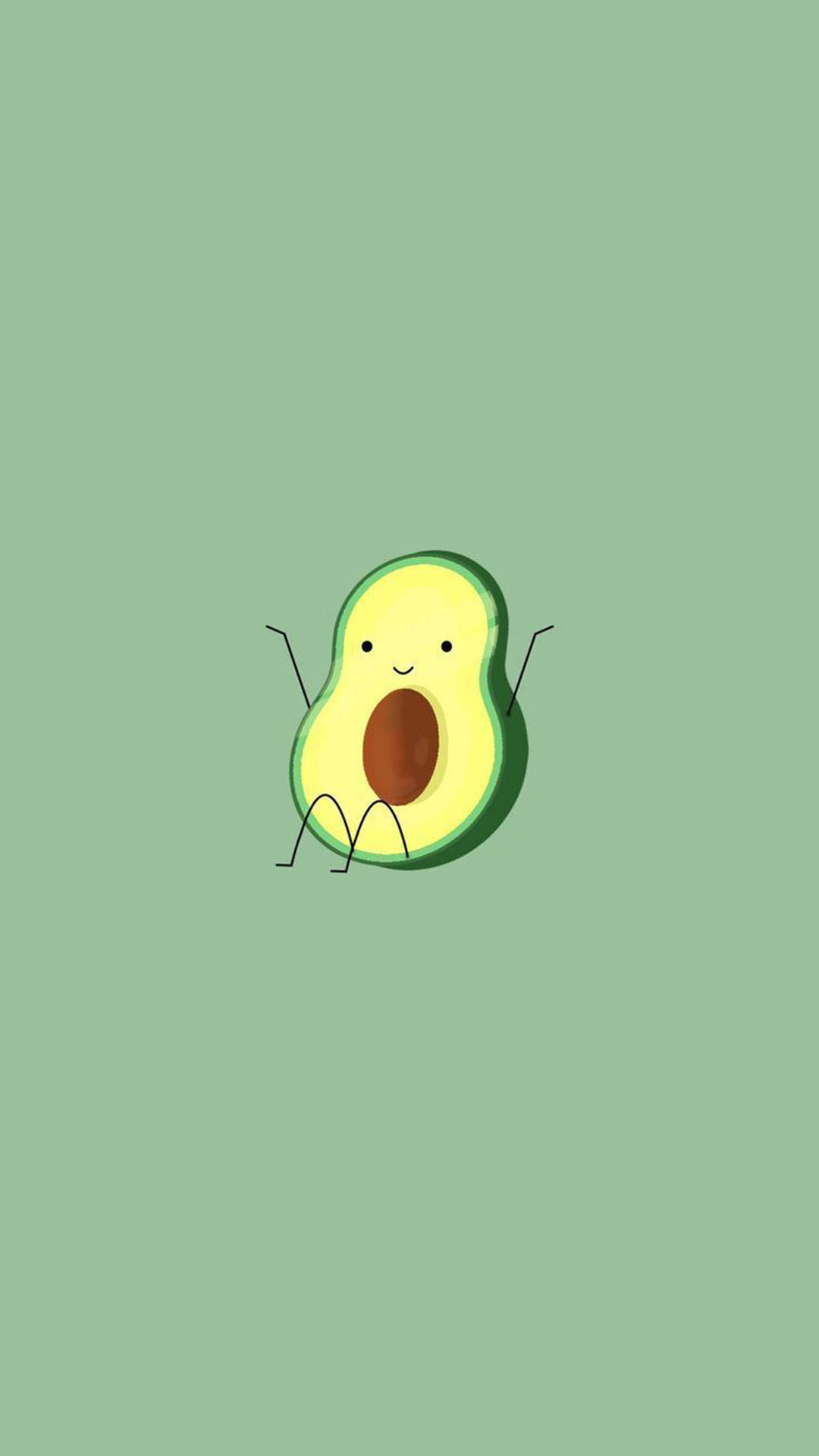 Cute Avocado, mint green, cartoon, Full HD Phone Wallpaper