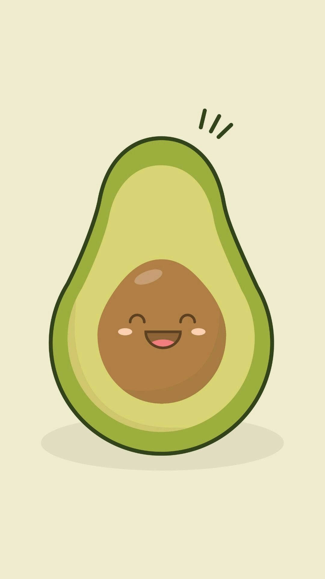 Cute Avocado, happy seed, smiling face, Full HD Phone Wallpaper