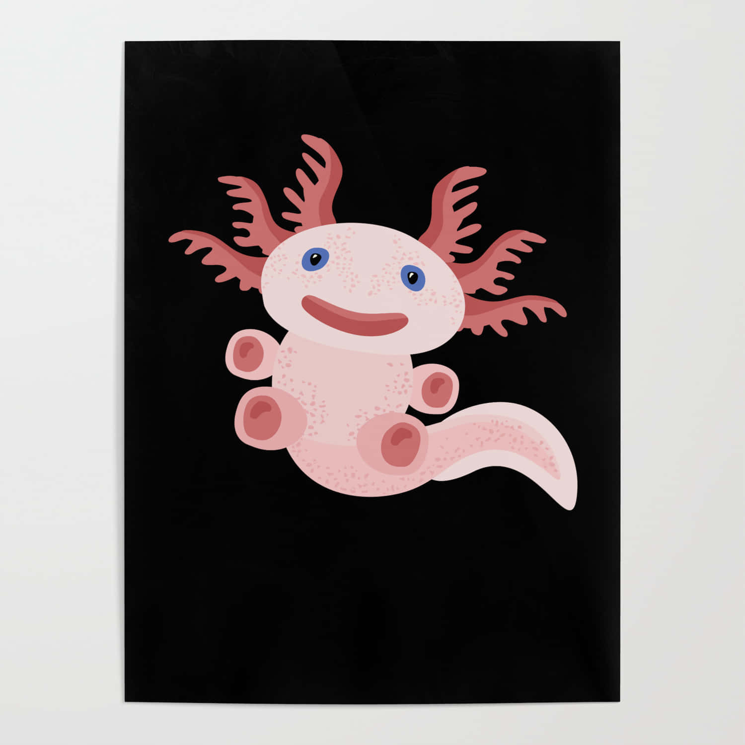 cute axolotl, pink axolotl, blue eyes, HD Desktop Wallpaper