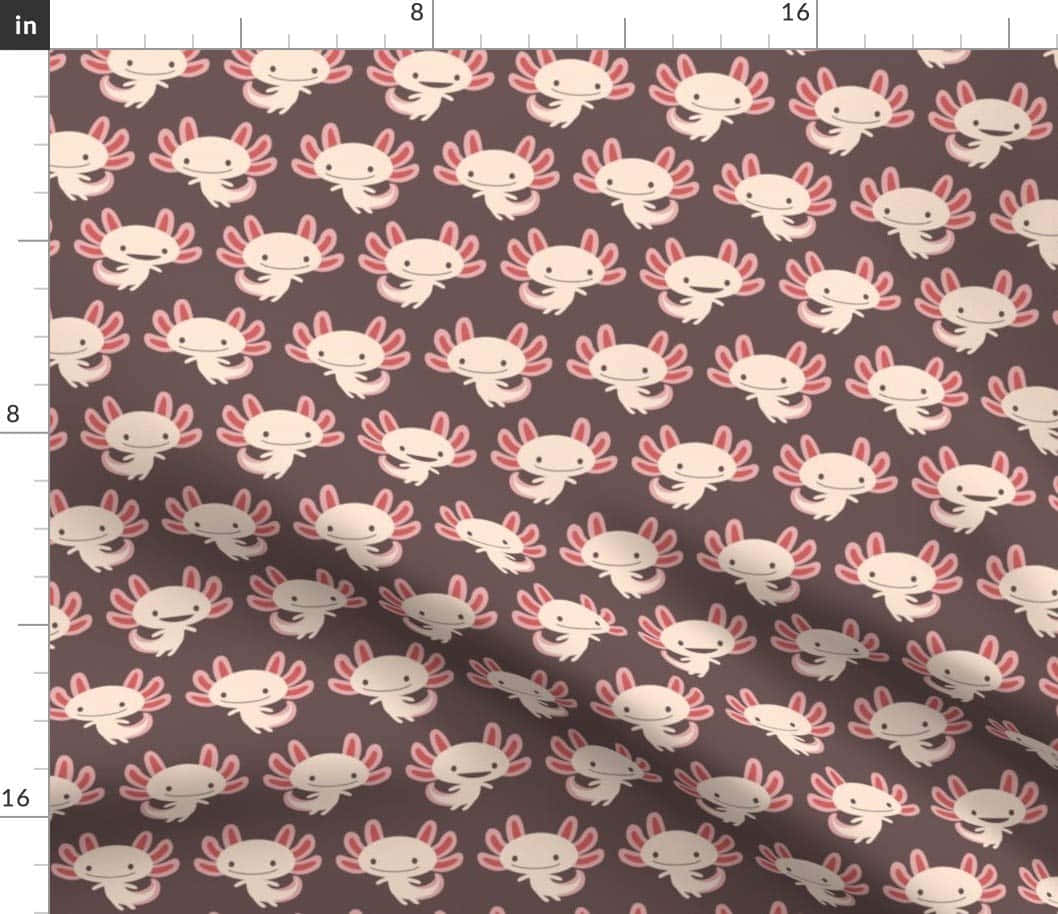 pink cute axolotl patterns, chibi art, cute pink and white cartoon axolotls, SD Desktop Wallpaper