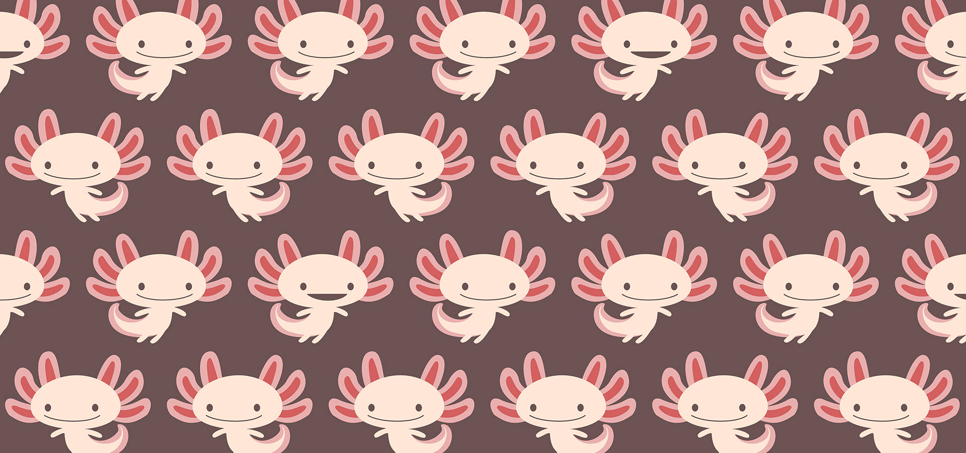 cartoon axolotl pattern, pink, cream, Full HD Desktop Wallpaper