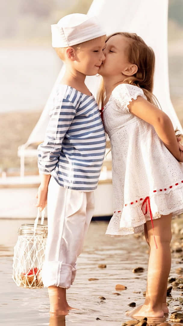 sailor clothes, sunlit beach, sailboat, SD Phone Wallpaper