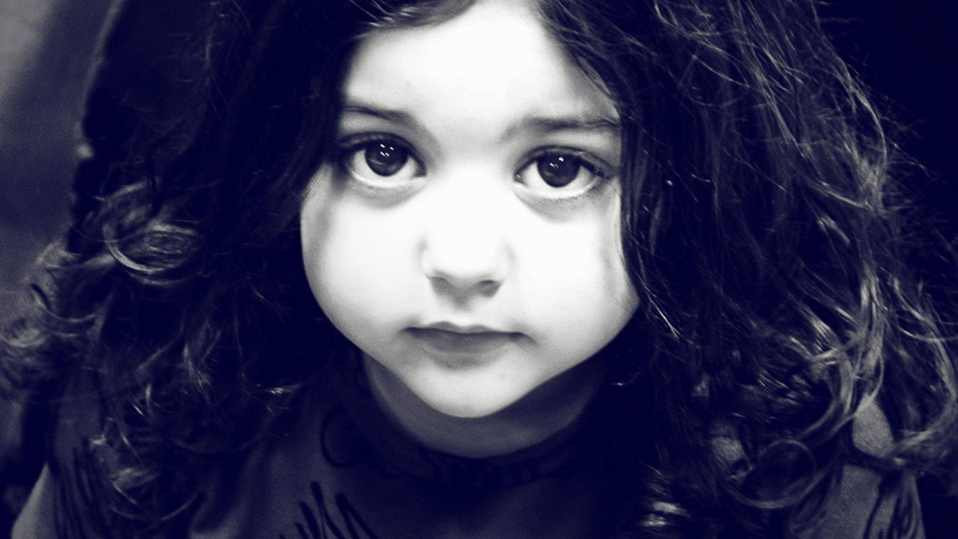 monochrome, black and white portrait, young girl, Full HD Desktop Wallpaper
