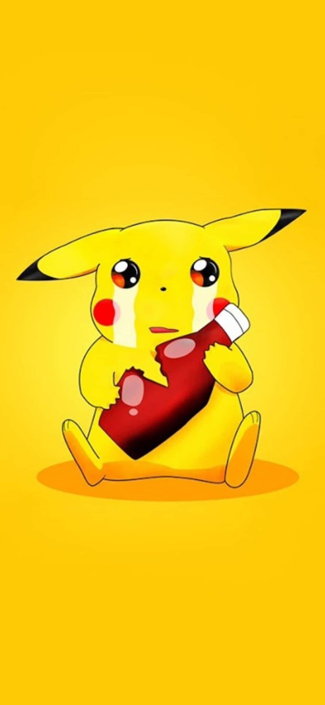 Cute Baby Pikachu, Pikachu, red bottle, Full HD Phone Wallpaper