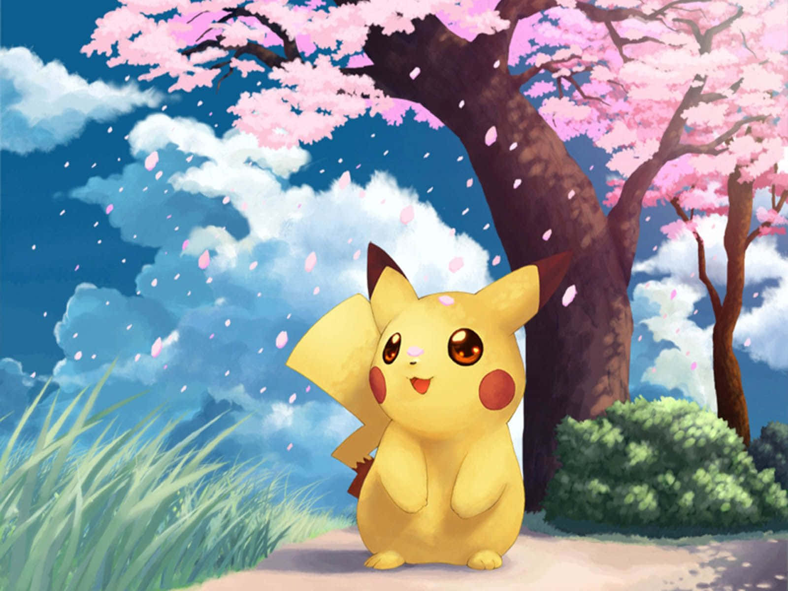 Cute Baby Pikachu, Pikachu, spring, HD Desktop Wallpaper