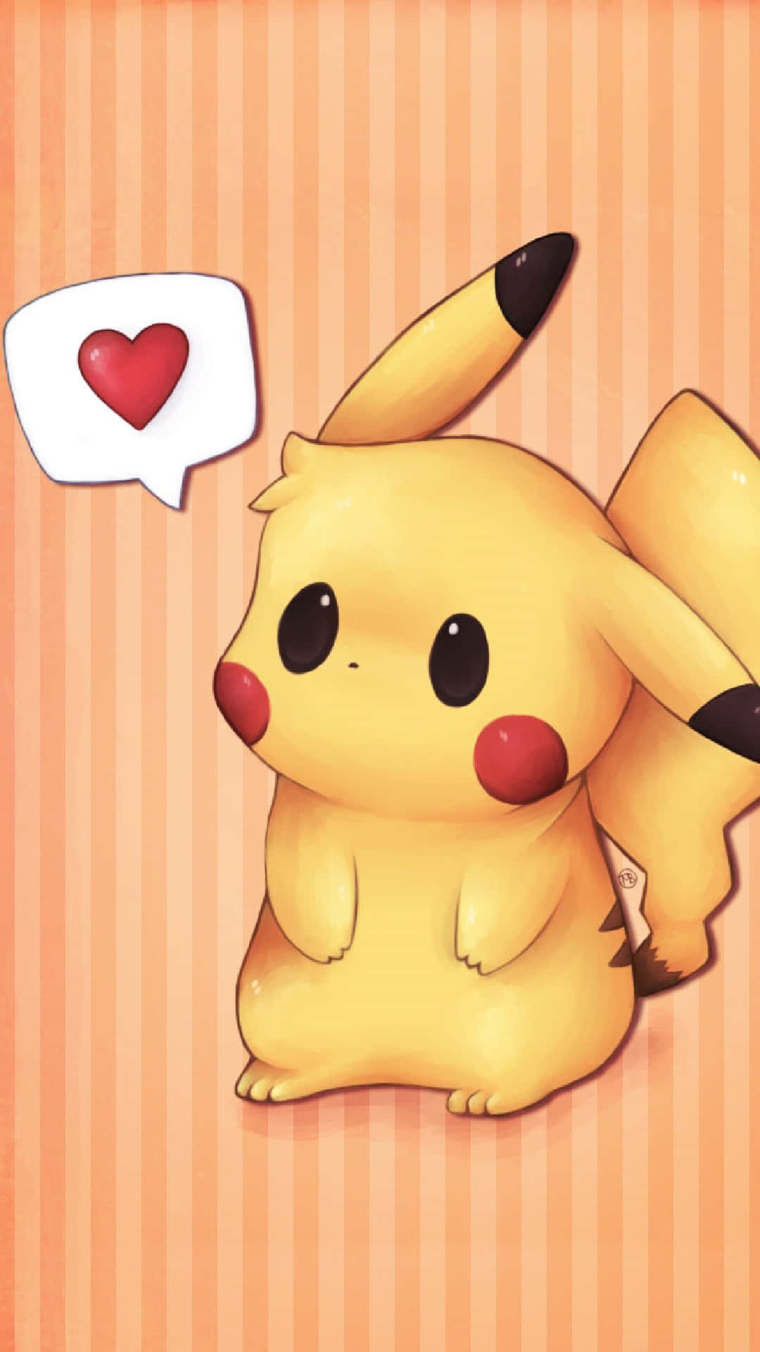 cute baby pikachu, Pikachu, heart, Full HD Phone Wallpaper