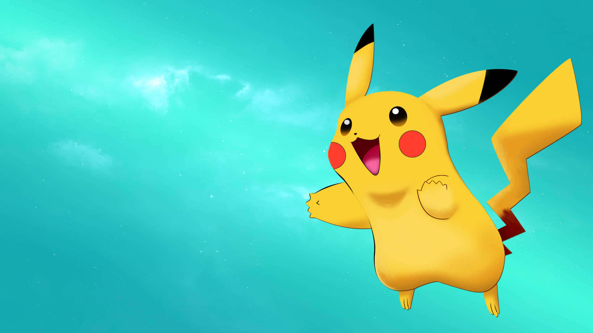 Cute Baby Pikachu, yellow Pikachu, red cheeks, Full HD Desktop Wallpaper