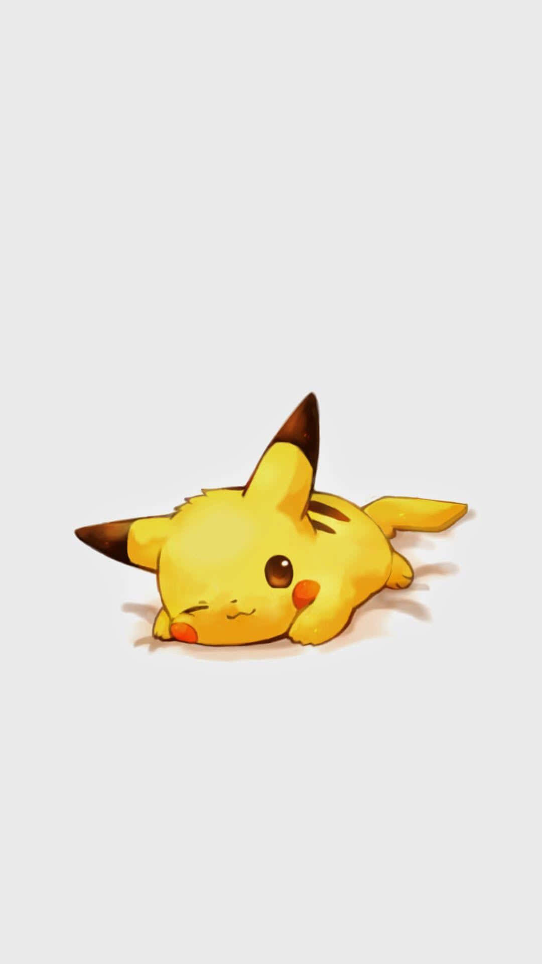 Baby Pikachu, yellow, one eye closed, Full HD Phone Wallpaper