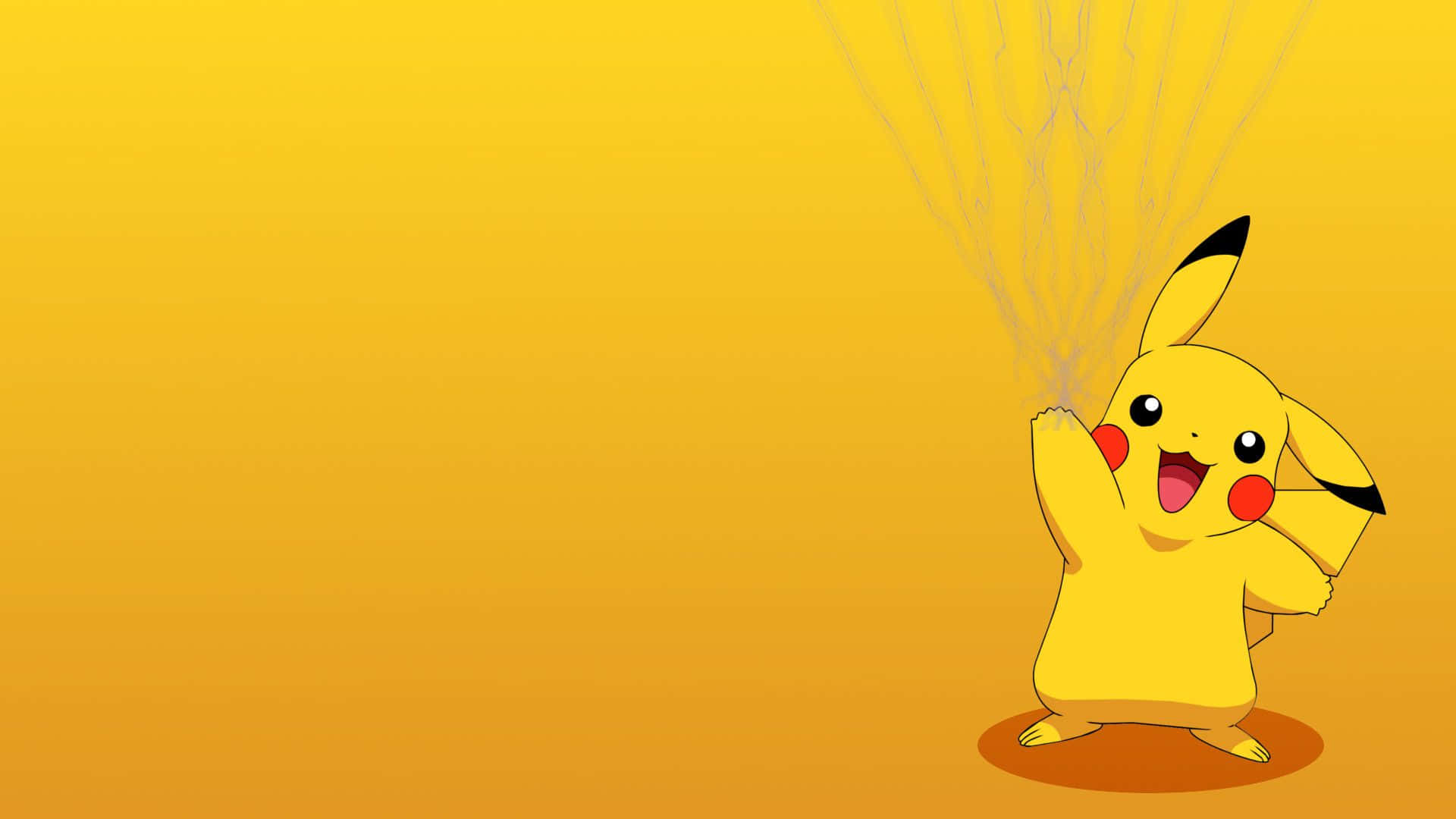 Cute Baby Pikachu, Pikachu, yellow background, Full HD Desktop Wallpaper
