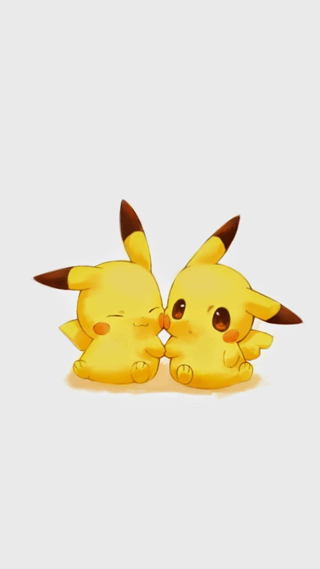 Pikachu, yellow, light gray background, Full HD Phone Wallpaper