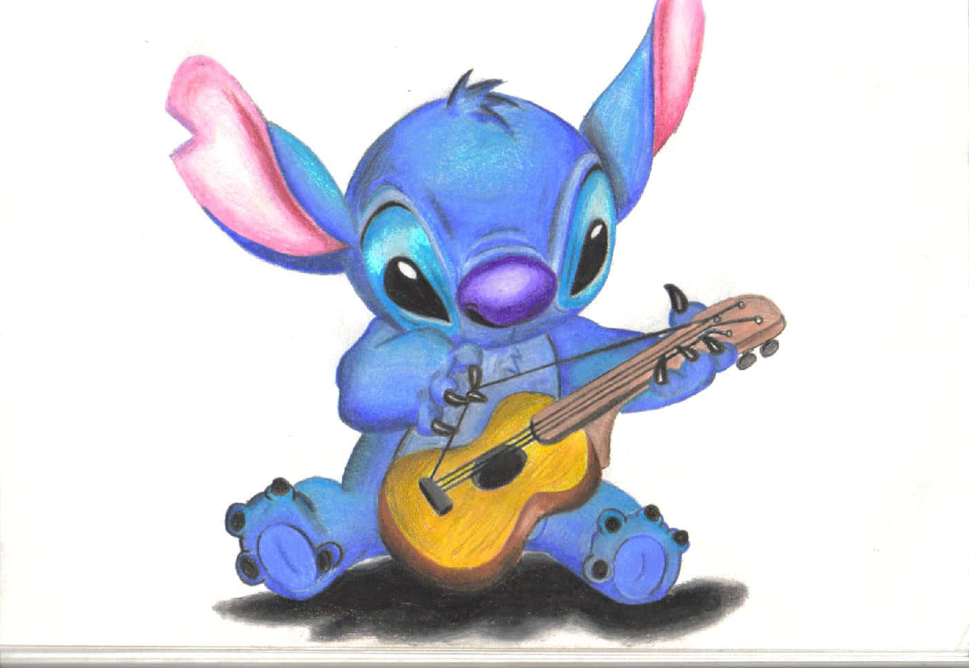 Stitch, blue, pink ears, HD Desktop Wallpaper