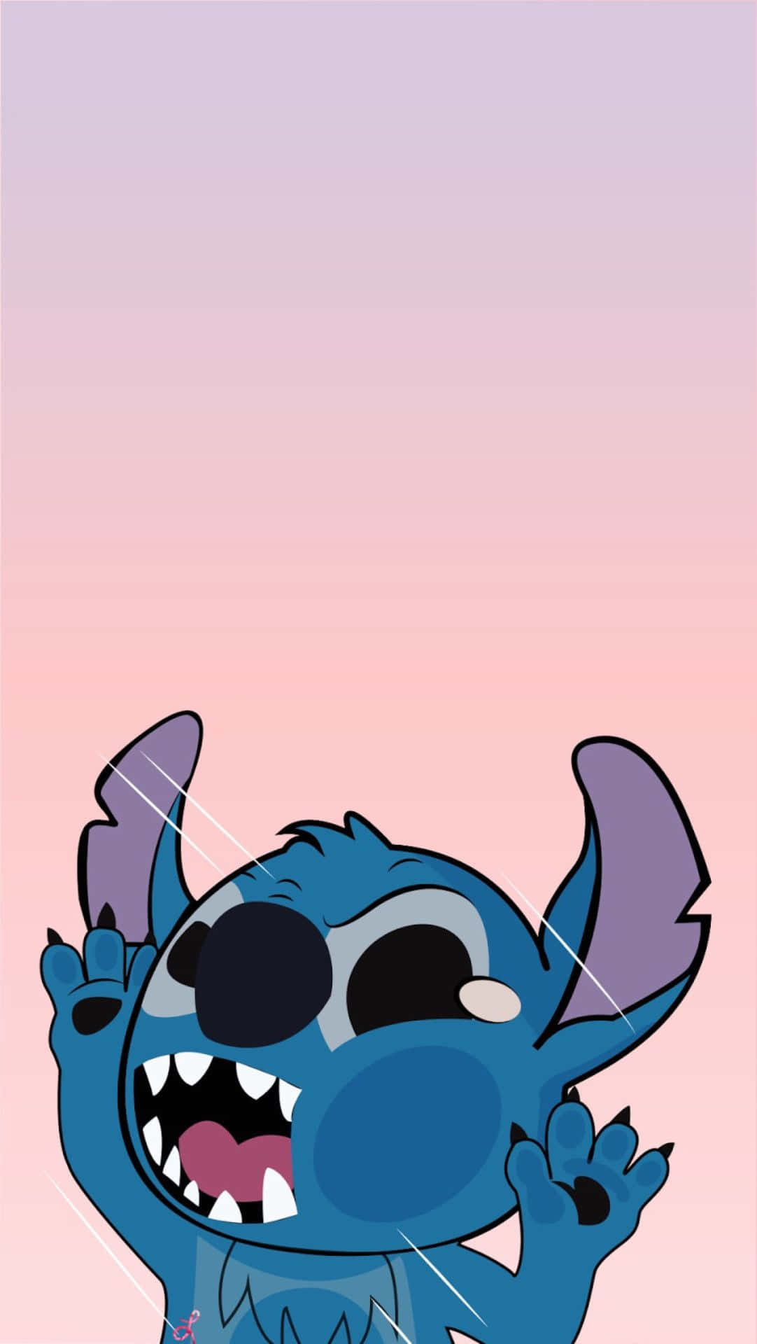 Cute Baby Stitch, blue cartoon alien, big eyes, Full HD Phone Wallpaper