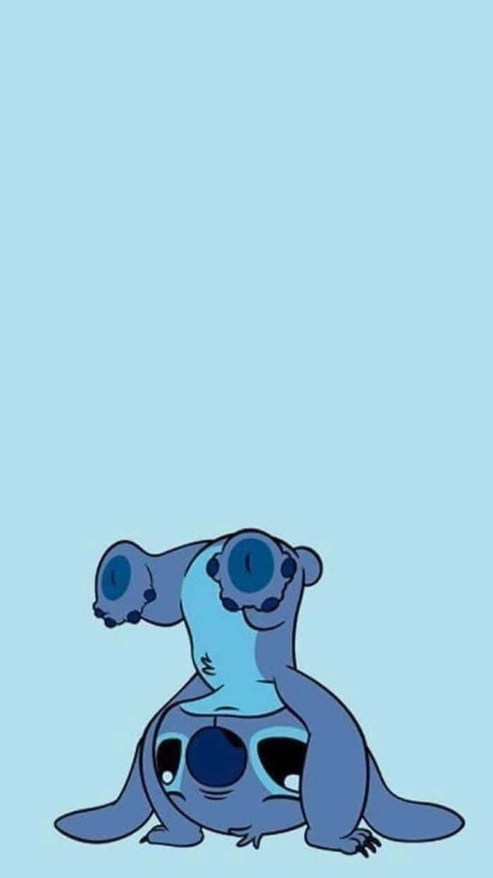 cute baby stitch, blue cartoon alien, big eyes, SD Phone Wallpaper