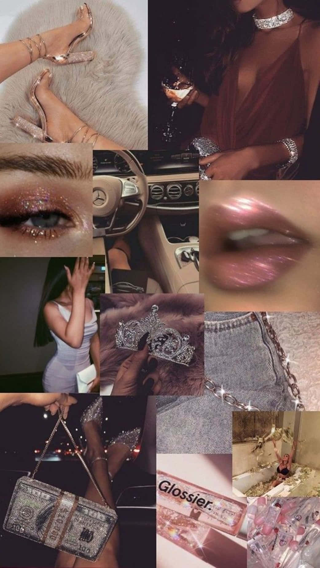 Baddie Girl Collage, glamorous collage, glitter makeup, HD Phone Wallpaper