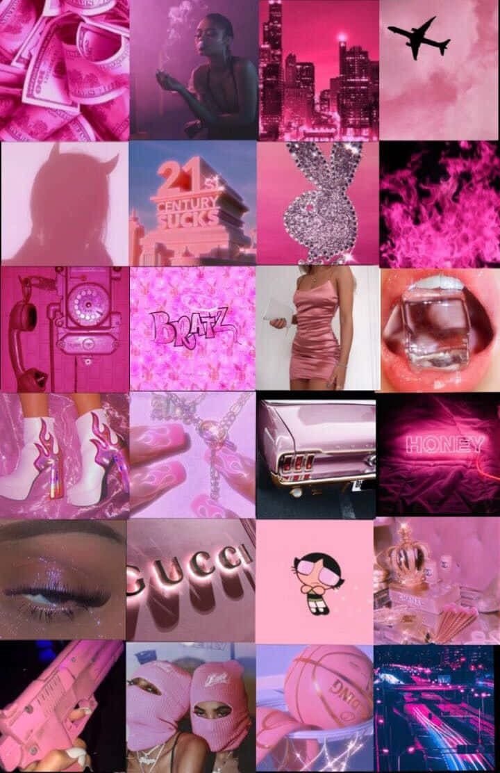 Pink Baddie Aesthetic, vibrant pink, money, SD Phone Wallpaper