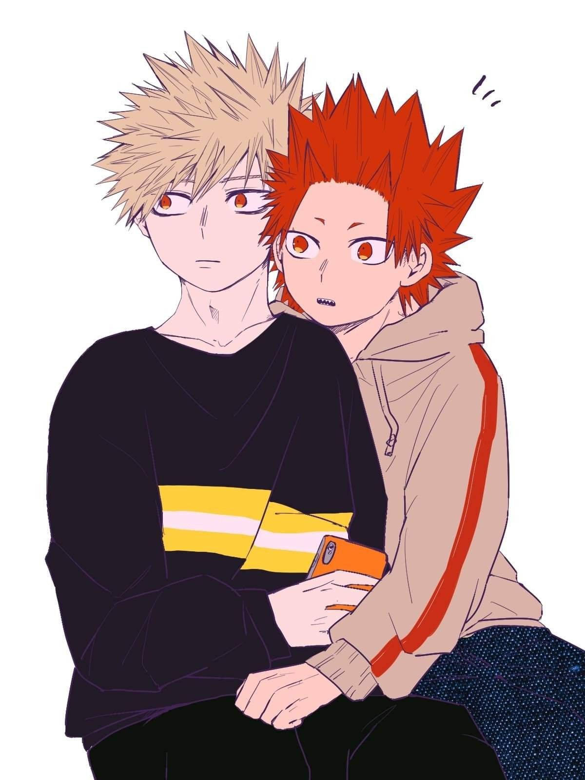 Cute Bakugo, blonde hair, red hair, HD Phone Wallpaper