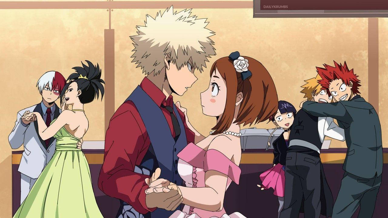 Cute Bakugo, anime characters, formal wear, HD Desktop Wallpaper
