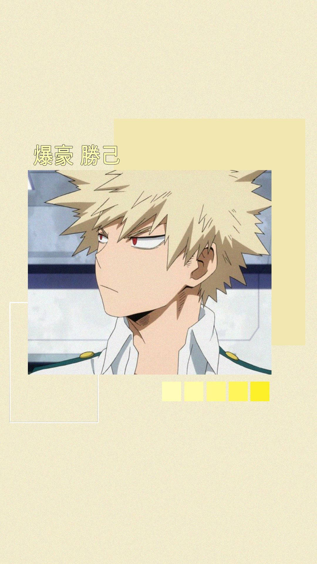 Cute Bakugo, spiky blonde hair, red eyes, Full HD Phone Wallpaper