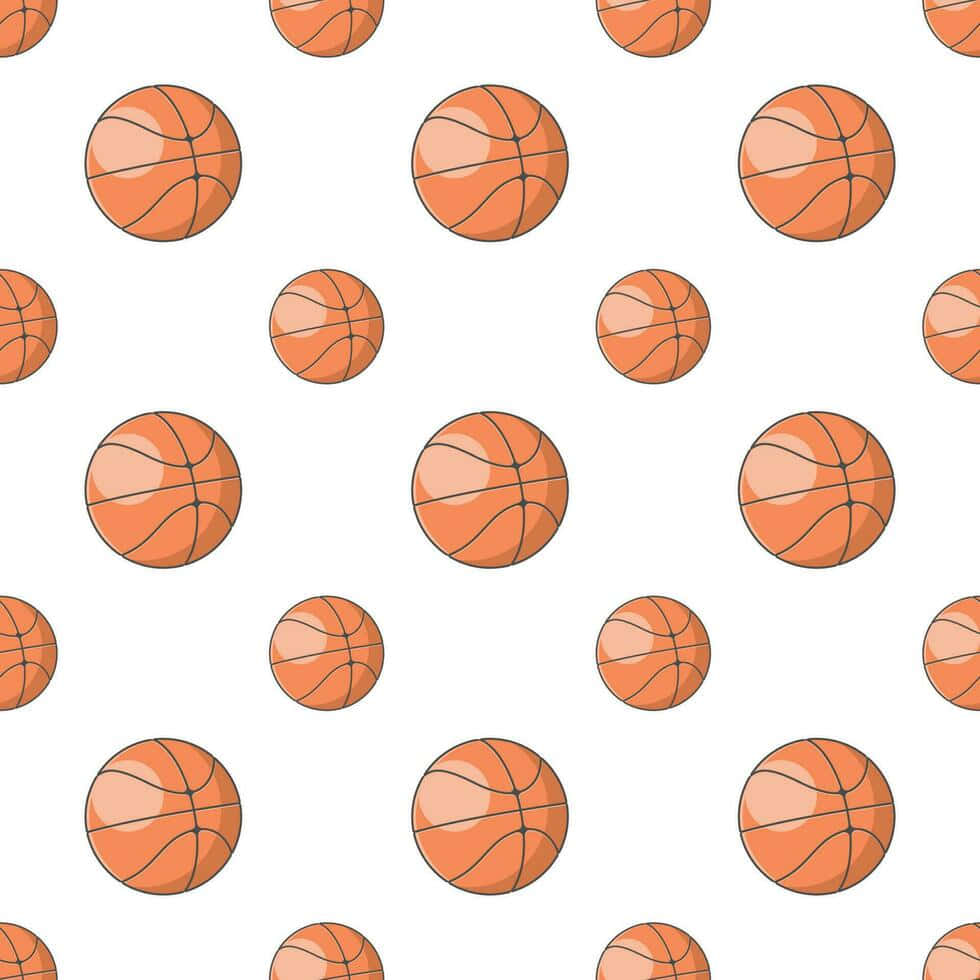 orange basketballs, black lines, clean white background, SD Desktop Wallpaper
