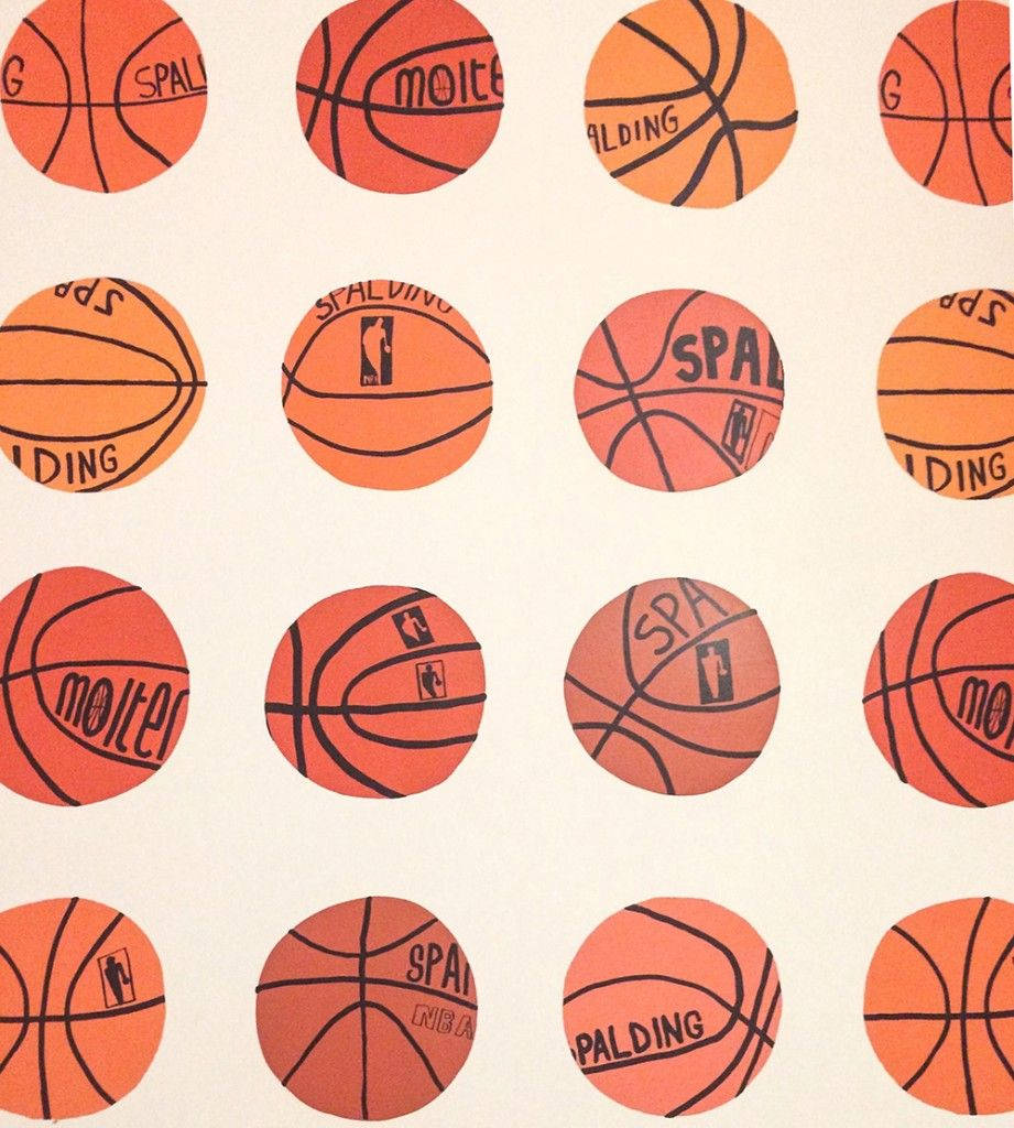 basketball, orange basketballs, black seams, SD Phone Wallpaper