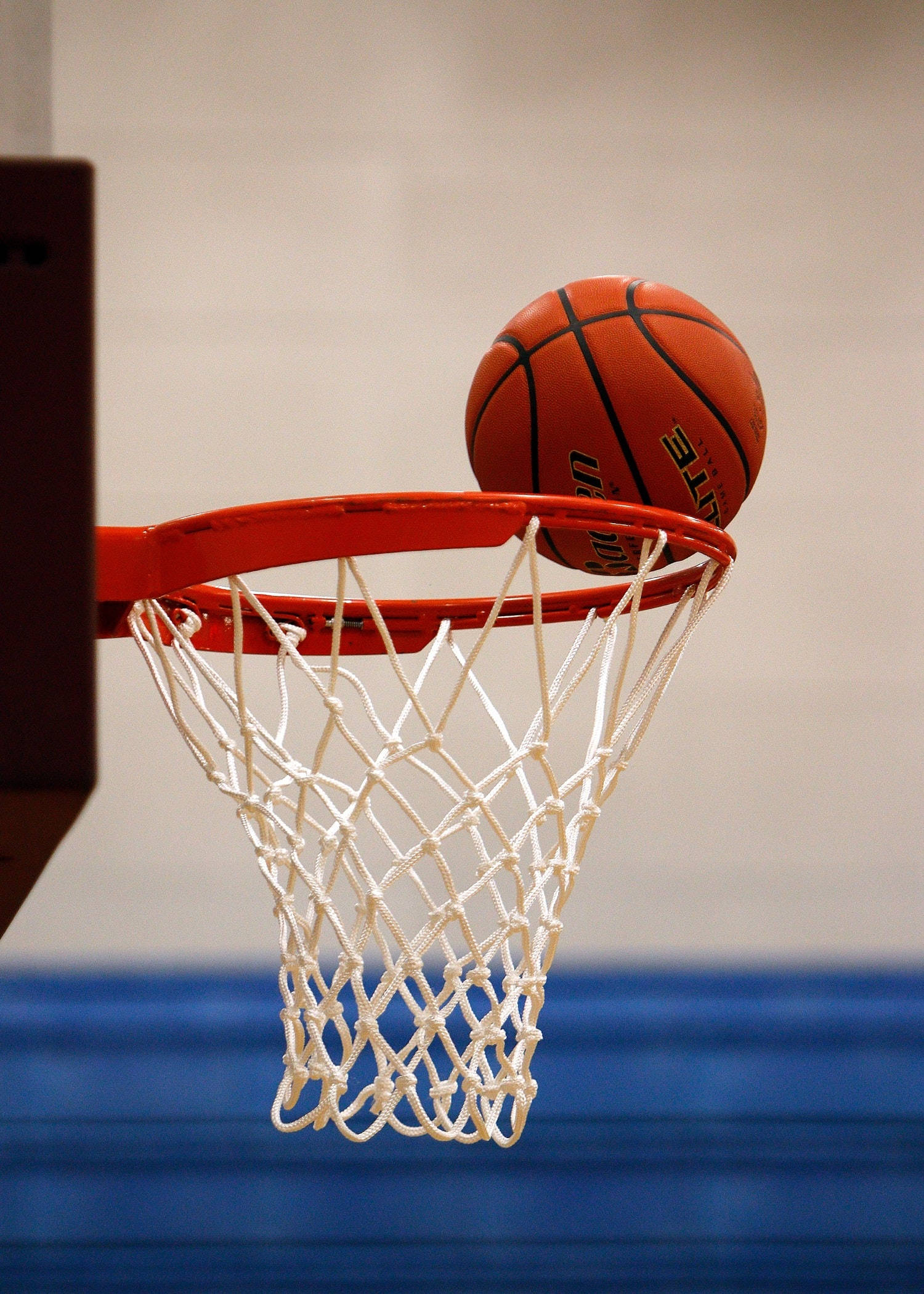 basketball, red hoop, white netting, Full HD Phone Wallpaper
