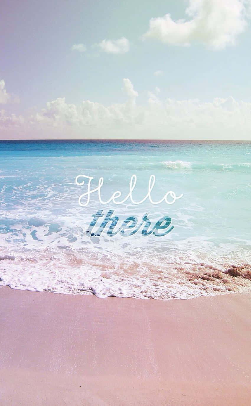 pastel pink sand, turquoise waves, soft sky, HD Phone Wallpaper